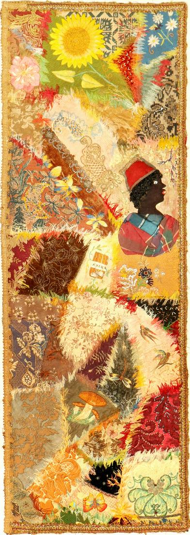 South American Silk & Metal-Thread 'Patch- Textile' (1 of 9)