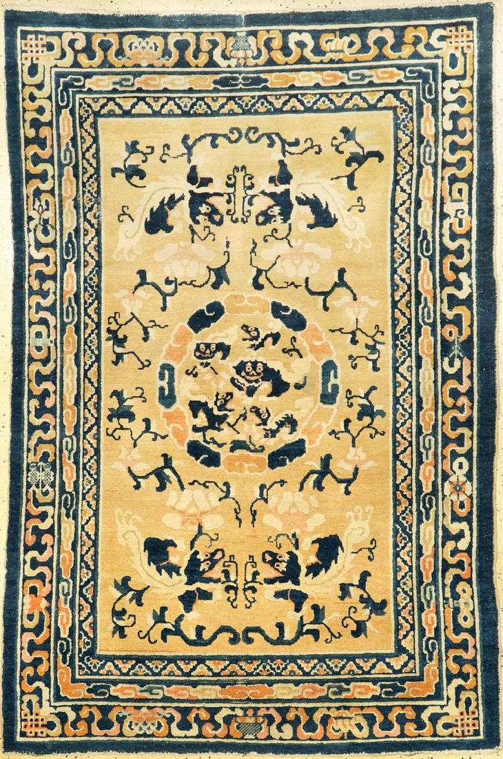 Yellow Beijing Rug (Nine Fo-Dogs), (1 of 9)