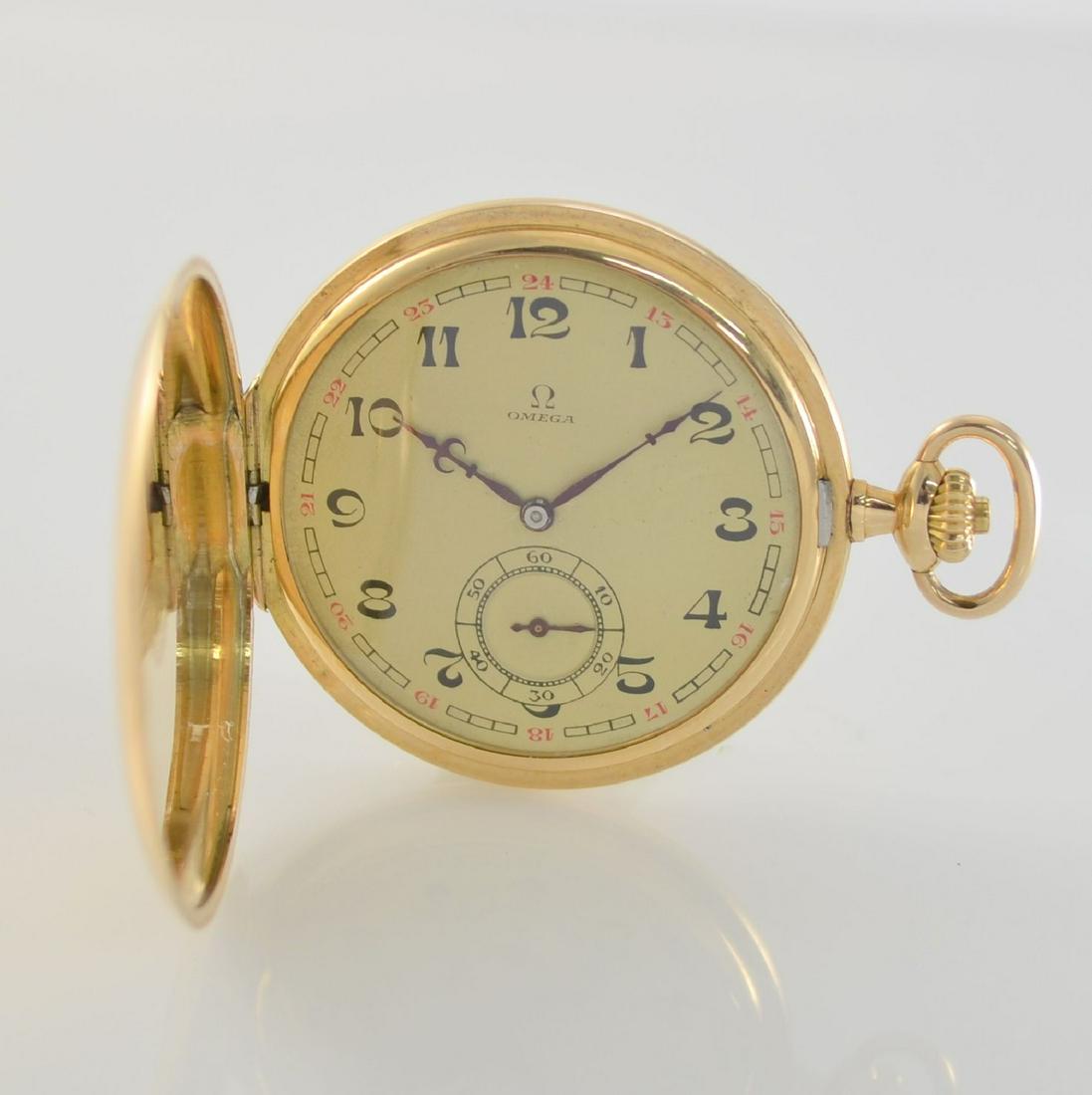 OMEGA 14k pink gold hunting cased pocket watch (1 of 6)