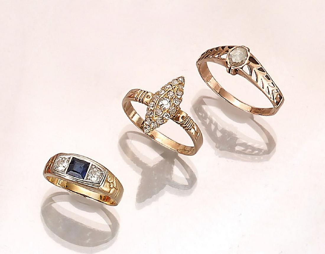 Lot 3 rings with diamonds (1 of 1)