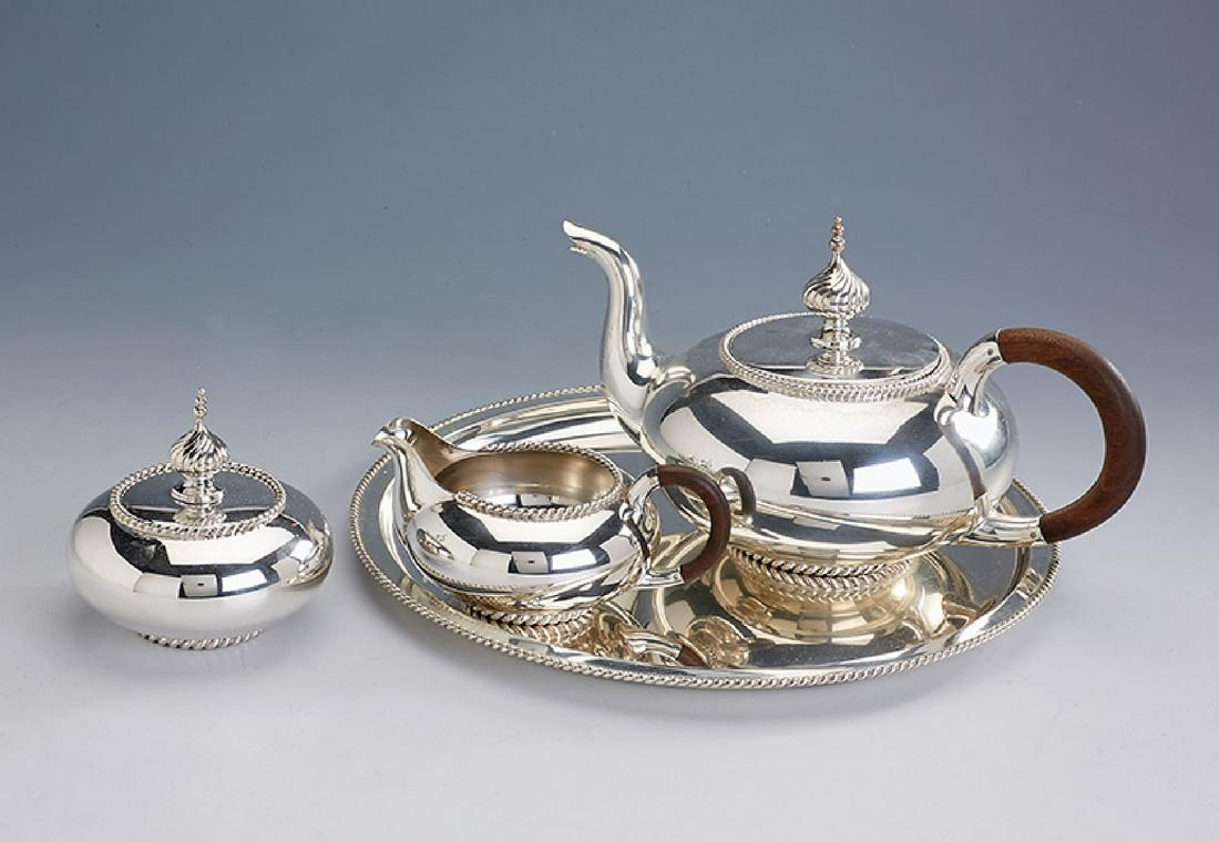 3-piece teaset on tray, Otto Wolter Schwäbisch-Gmünd (1 of 1)