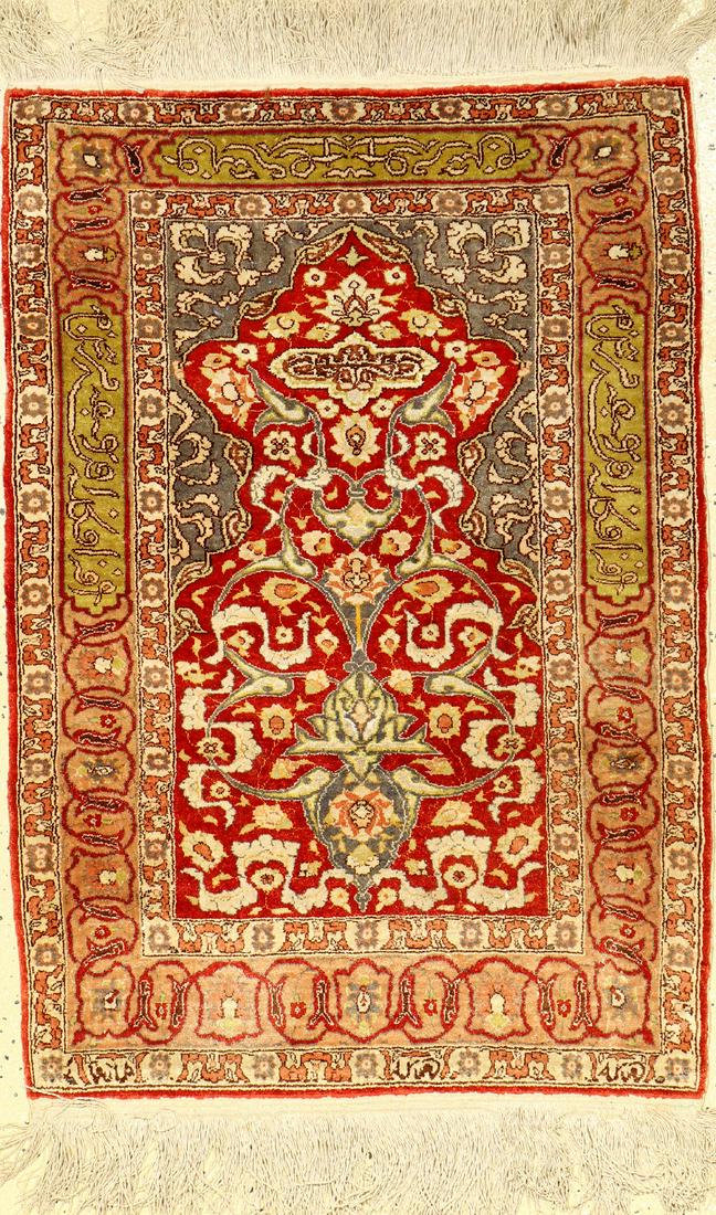 Silk Kaisery rug old, Turkey, approx. 40 years, silk (1 of 1)