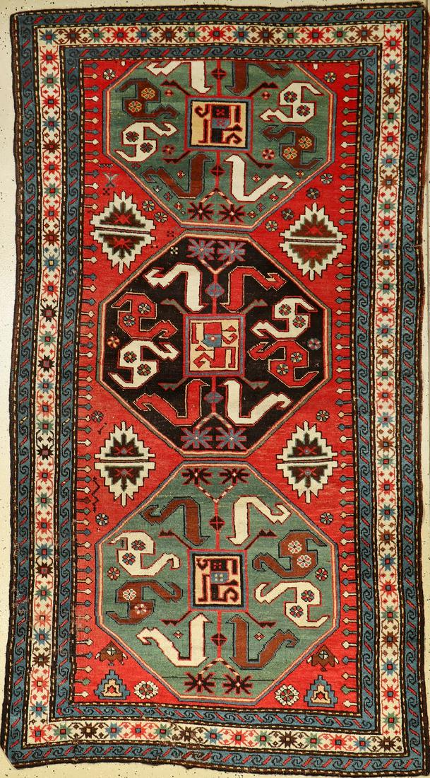 Chondzoresk Kazak antique rug, Caucasus, cloudband (1 of 1)