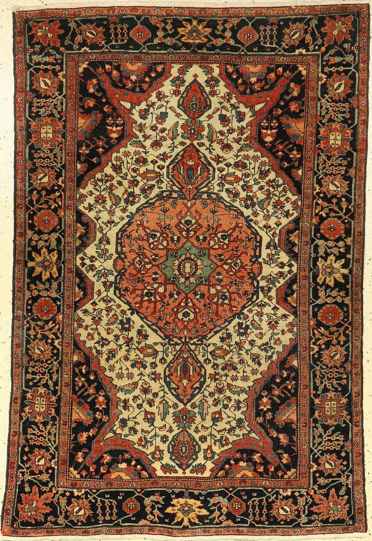 Fine white ground Farahan rug antique, Persia,19th (1 of 1)