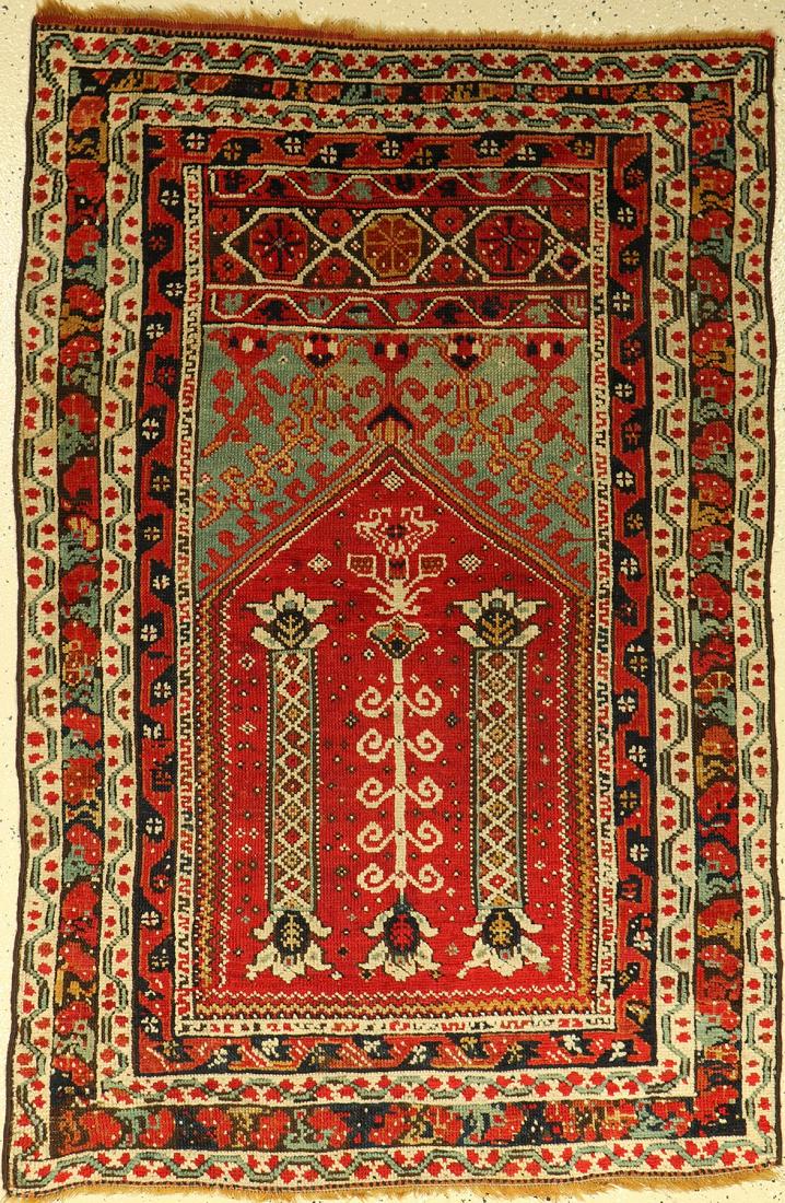 Anatol 'prayer rug' antique, Anatolia, 19th century: Anatol 'prayer rug' antique, Anatolia, 19th century, wool on wool, approx. 155 x 101 cm, condition: 3. Special-Auction: Antique, old and decorative rugs & carpets. Please ask for condition-reports and