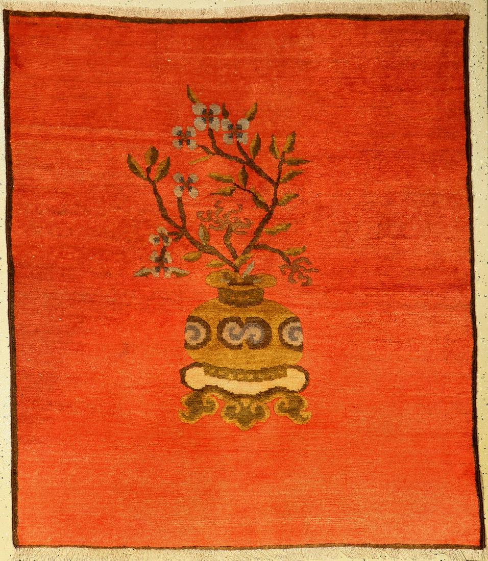 Mongolia rug old, approx. 60 years, wool on cotton (1 of 1)