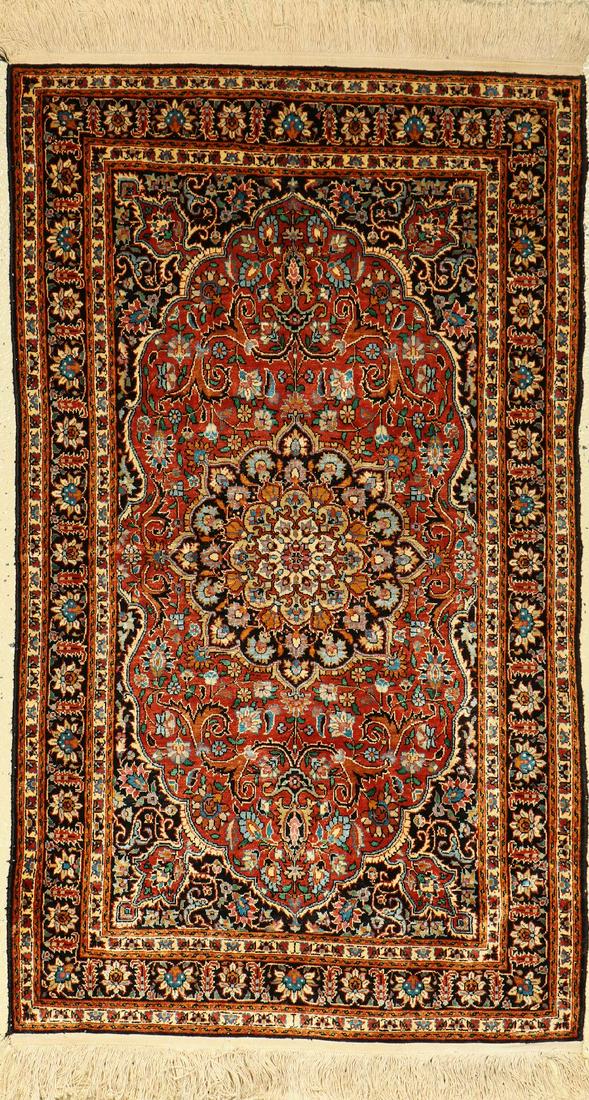 Silk cashmere rug, India, approx. 30 years, silk cotton (1 of 1)