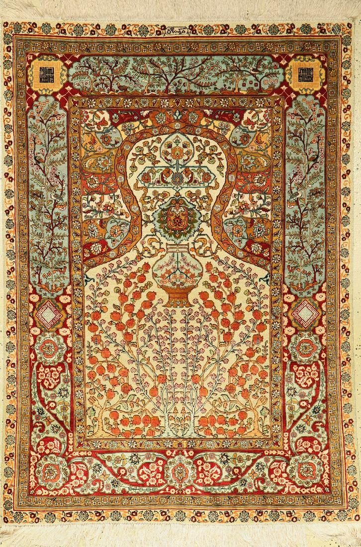 Hereke silk fine Rug, China, approx. 40 years, pure (1 of 1)