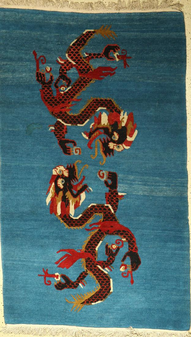 Nepal old Rug, approx. 50 years, wool on cotton (1 of 1)