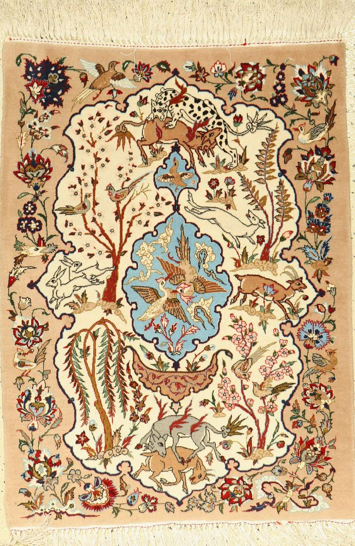 Esfahan Rug, Persia, approx. 40 years, wool on silk (1 of 1)