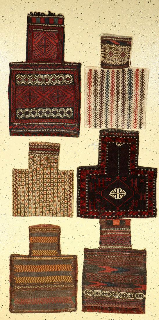 (6 lots) Balutsch salt bags Persia, 1930/1950, wool on (1 of 1)