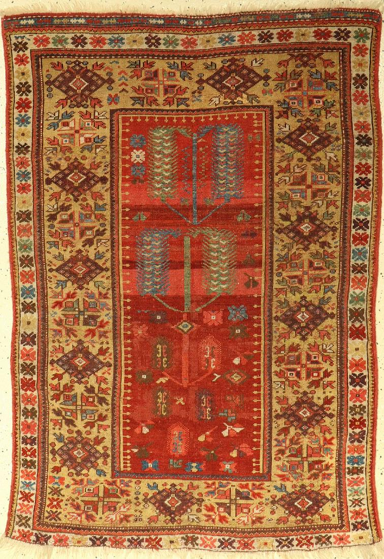 Melas antique, Turkey, mid-19th century, wool on wool: Melas antique, Turkey, mid-19th century, wool on wool, approx. 152 x 107 cm, condition: 4. Auction: Antique, old and decorative rugs & carpets. Please ask for condition-reports and more high-resolutio