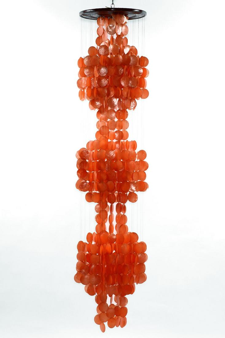 Pendant lamp with shell plates, Space Age Design (1 of 2)