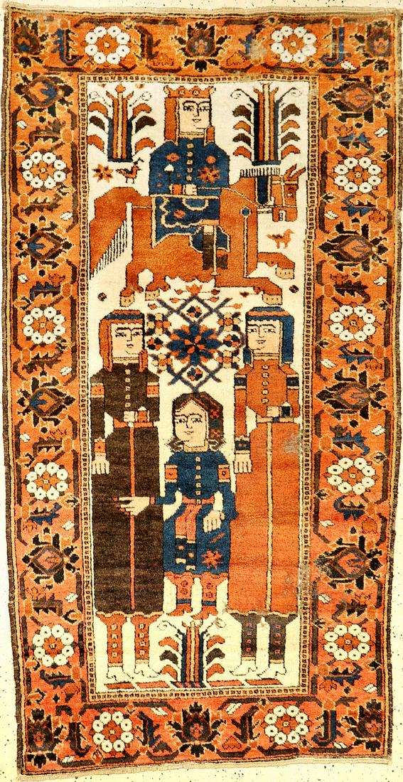 Rare Ferdows Baluch 'Pictorial Rug' (Khosrow & Shirin), (1 of 9)
