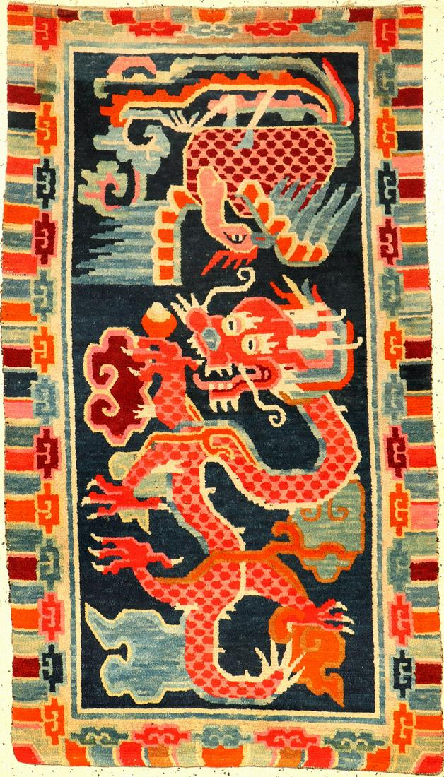 Tibetan Shigatse 'Khaden' Rug (Dragon & Phoenix), (1 of 9)