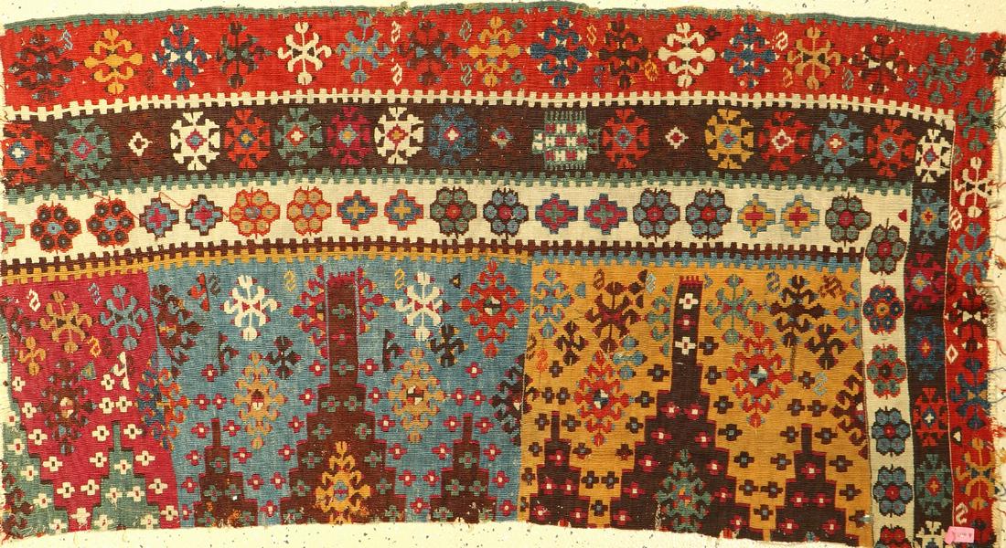 Central Anatolian Kilim (fragment), Turkey, mid 19th: Central Anatolian Kilim (fragment), Turkey, mid 19th century, wool on wool, approx. 1 46 x77 cm, condition: (fragment). No Reserve Auction: Antique, old and decorative collector rugs & carpets. Please