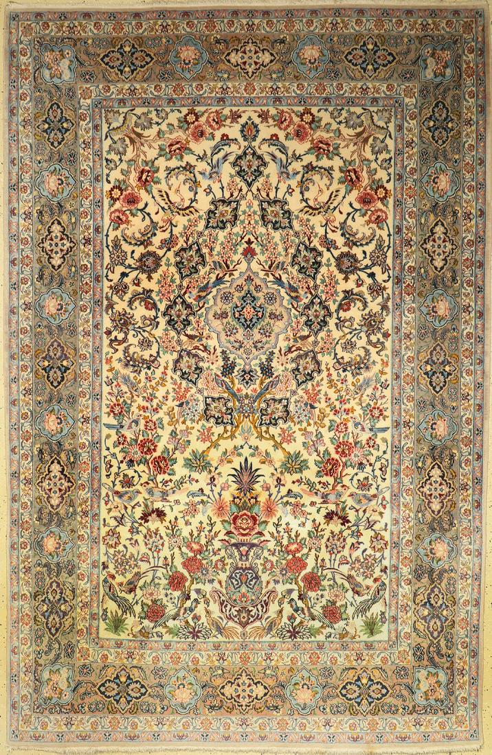 Esfahan fine, Persia, approx. 40 years, wool with (1 of 1)