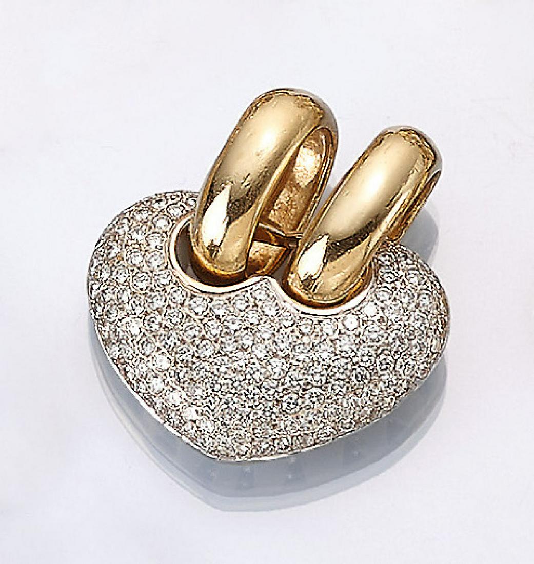 18 kt gold CHIMENTO pendant with brilliants: 18 kt gold CHIMENTO pendant with brilliants , YG/WG 750/000, brilliants total approx. 4.08 ct Wesselton/si, approx. 17.2 g