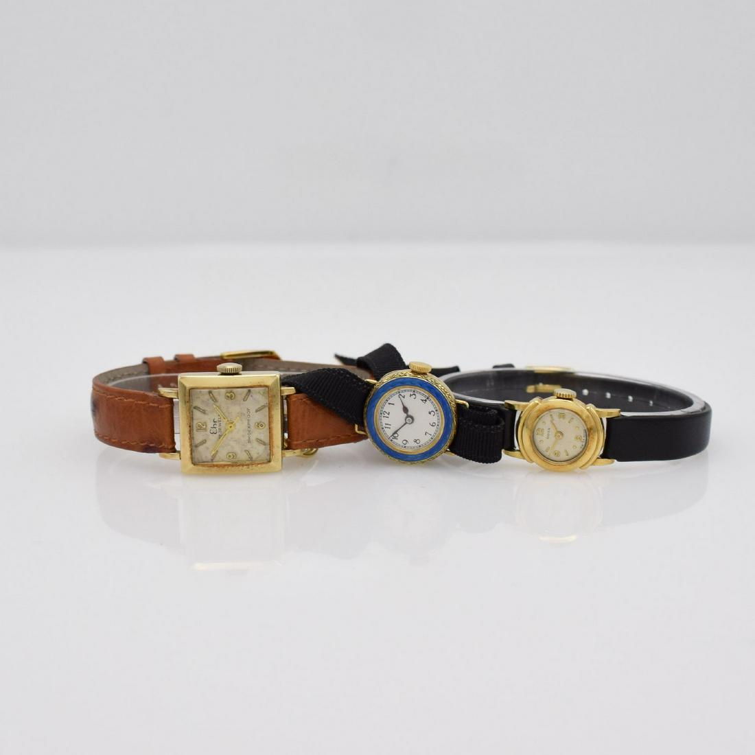 Set of 3 ladys 14k/18k gold wristwatches (1 of 14)