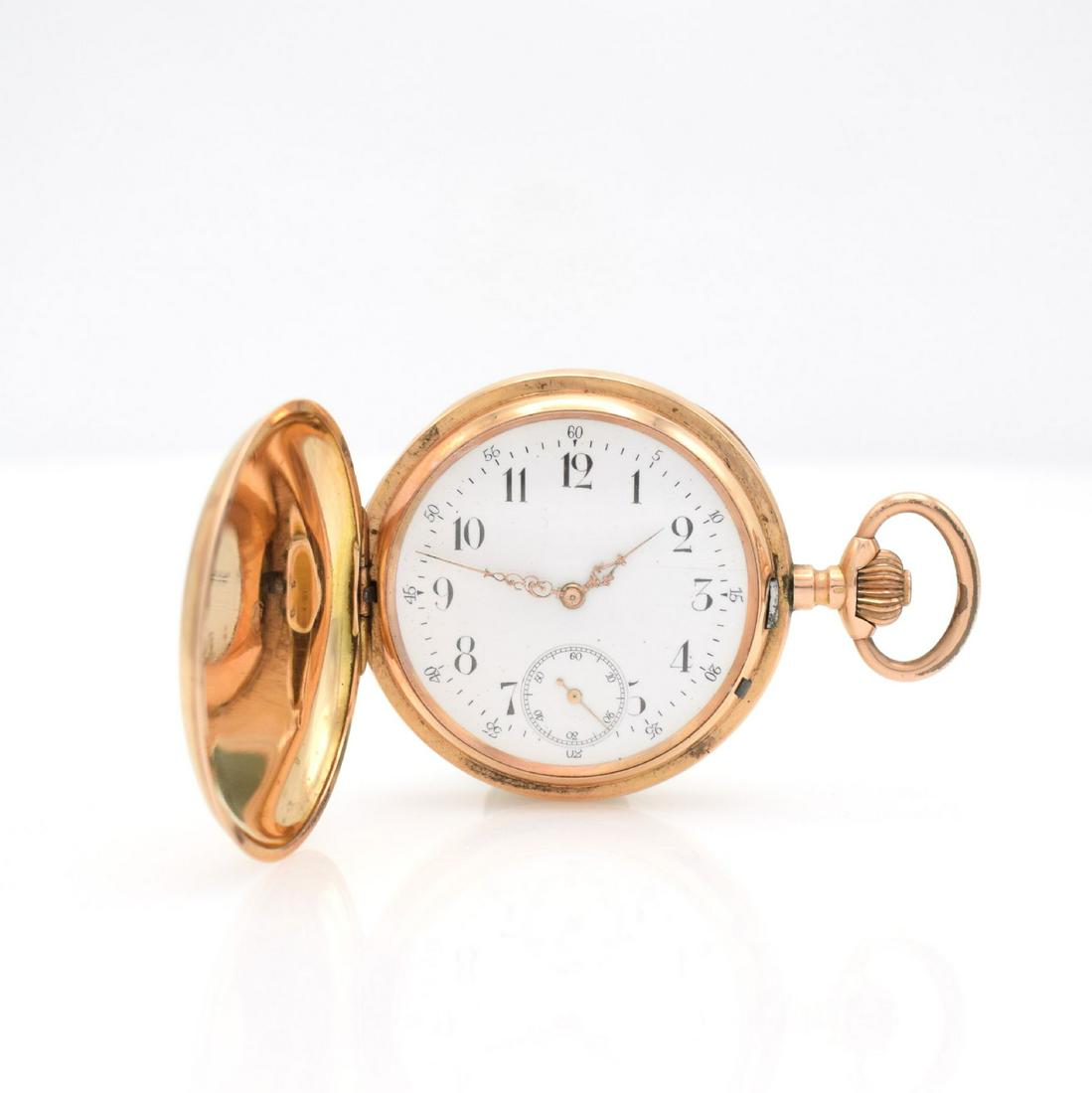 14k pink gold hunting cased pocket watch (1 of 9)