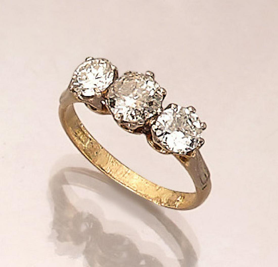 18 kt gold ring with diamonds (1 of 1)