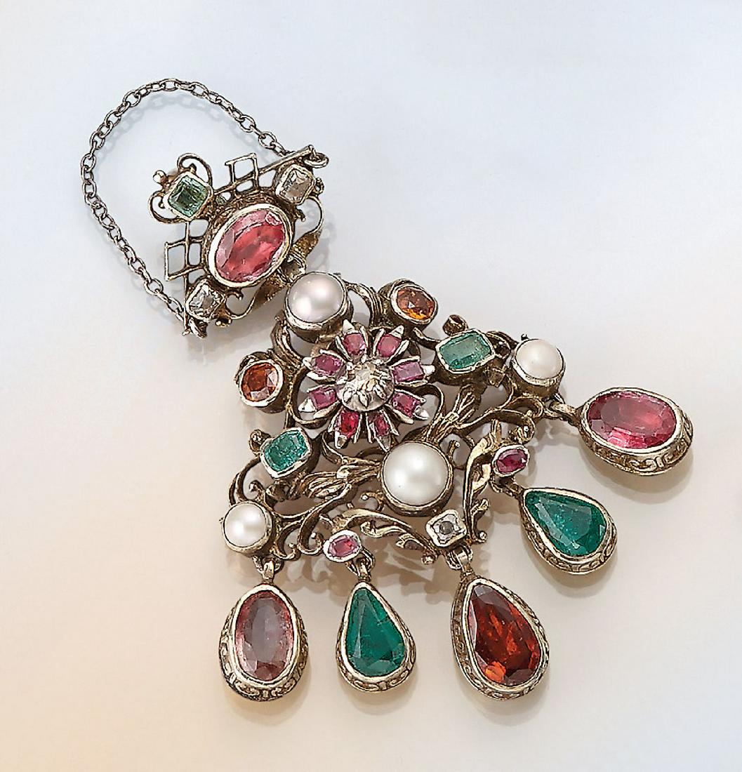 Pendant with diamonds and coloured stones, Hungary (1 of 1)