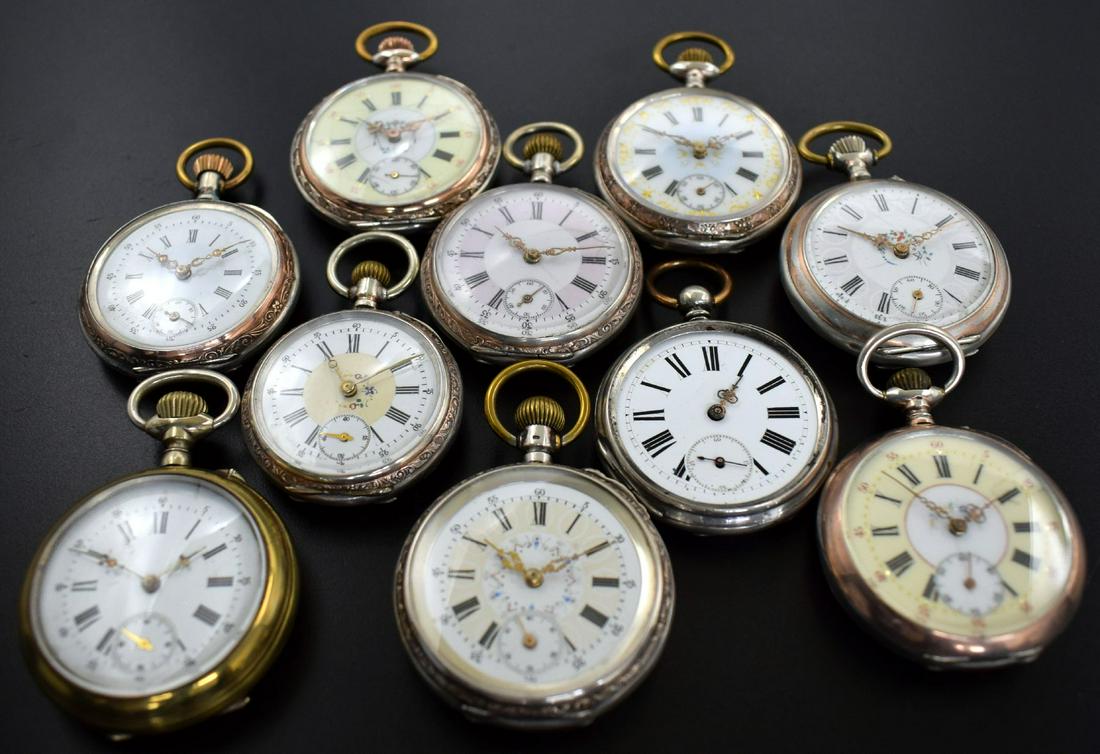 Set of 10 pocket watches, Switzerland around 1860 - (1 of 6)