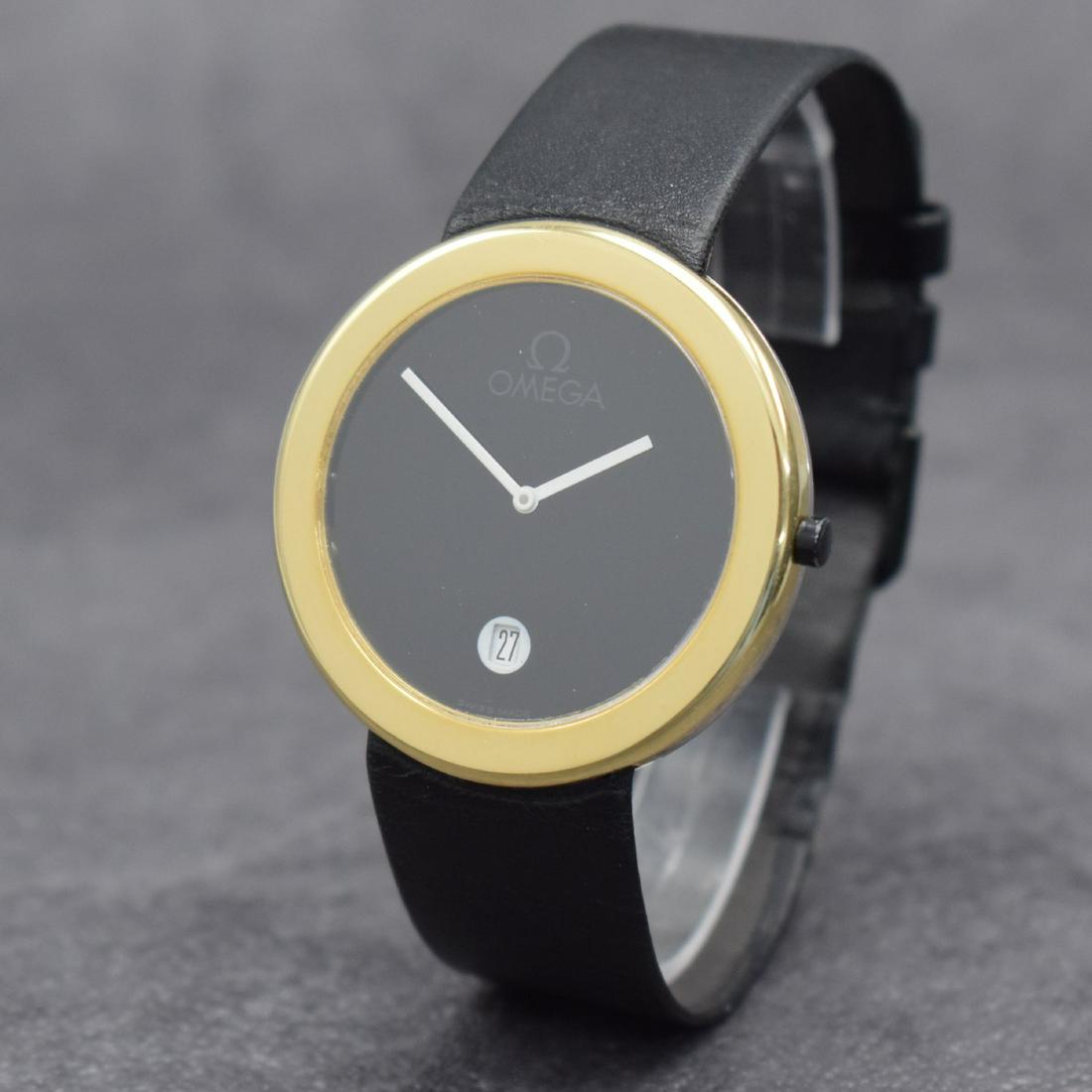 OMEGA ART-COLLECTION Camille Graeser 18k gold: OMEGA ART-COLLECTION Camille Graeser limited 18k whit/yellow gold wristwatch, Switzerland 1987, limited edition of 250 pieces, 4-times screwed down case back from Camille Graeser polychrom designed (h