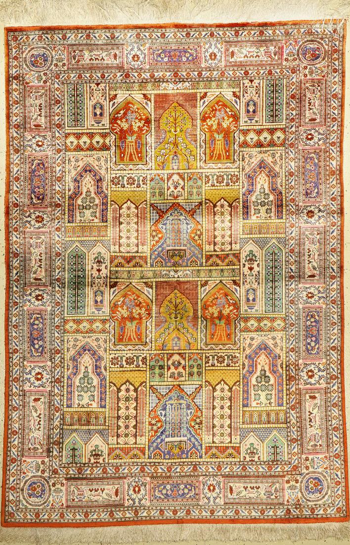 Qum silk old, Persia, approx. 60 years, pure natural (1 of 1)