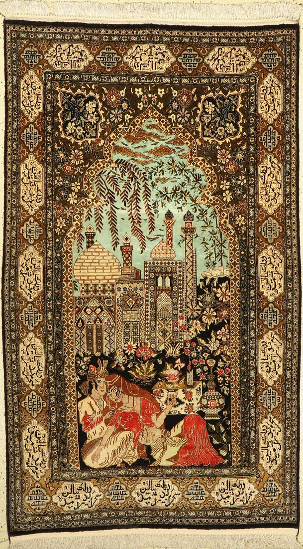 Qum silk old, Persia, around 1940, pure natural (1 of 1)