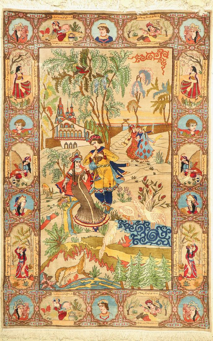 Lahor fine, Pakistan, approx. 60 years, wool on cotton: Lahor fine, Pakistan, approx. 60 years, wool on cotton, approx. 213 x 140 cm, good condition.Rugs & Carpets