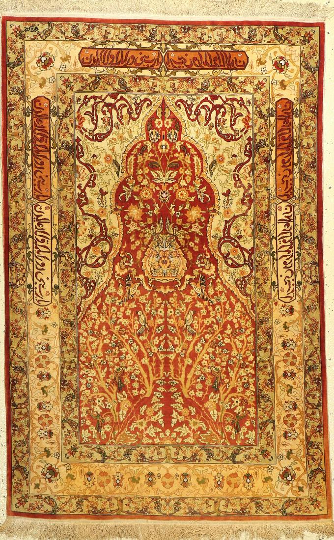 Hereke silk fine,signed, Turkey, around 1960, pure (1 of 1)