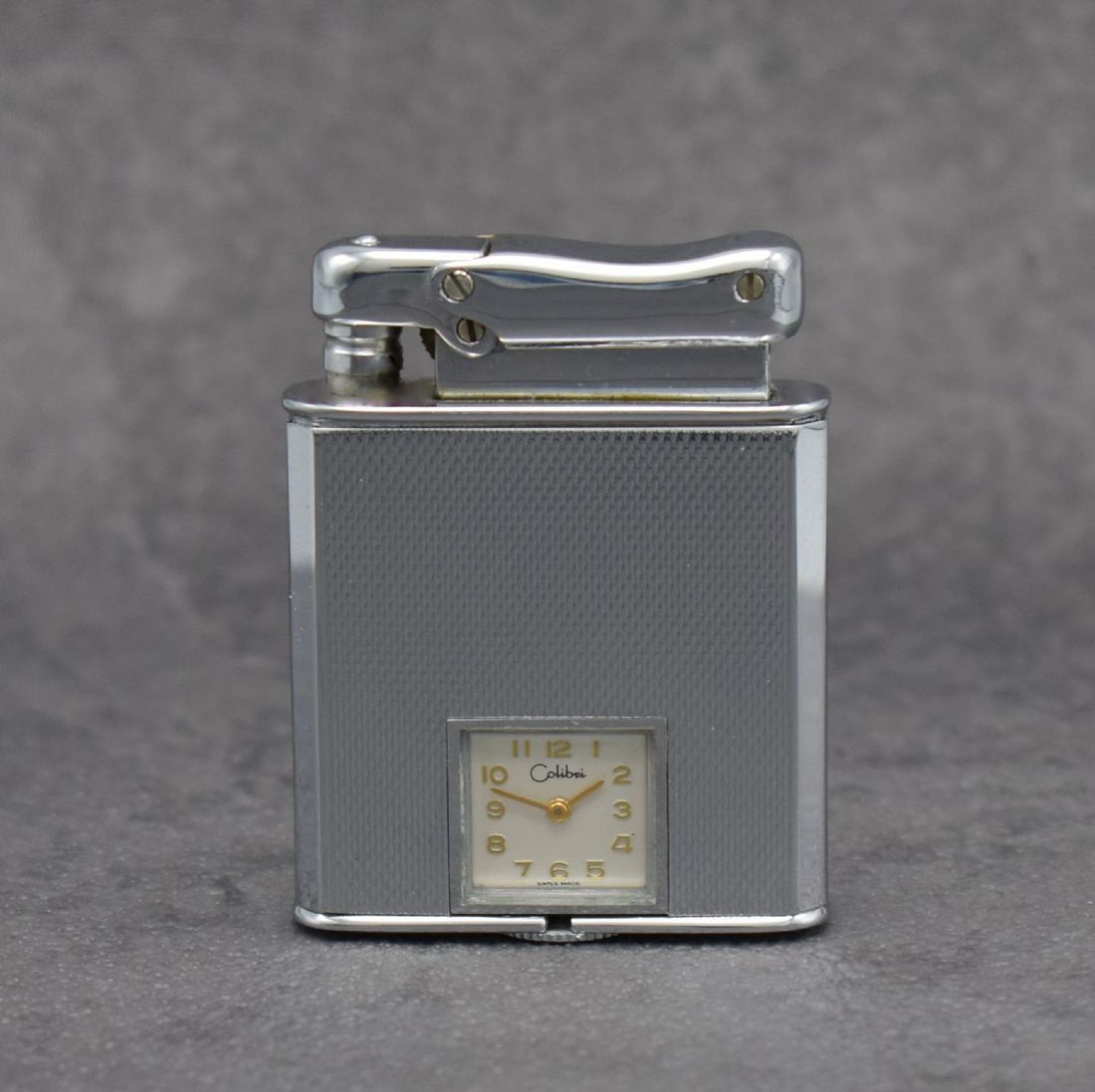 Colibri Monopol Petrol Lighter With Integrated Watch