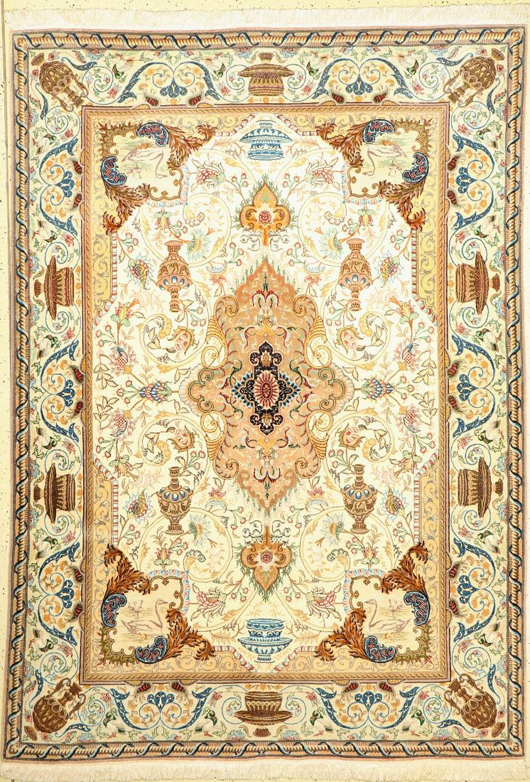 Fine Tabriz Part-Silk (60 Raj), Northwest Persia, wool (1 of 9)