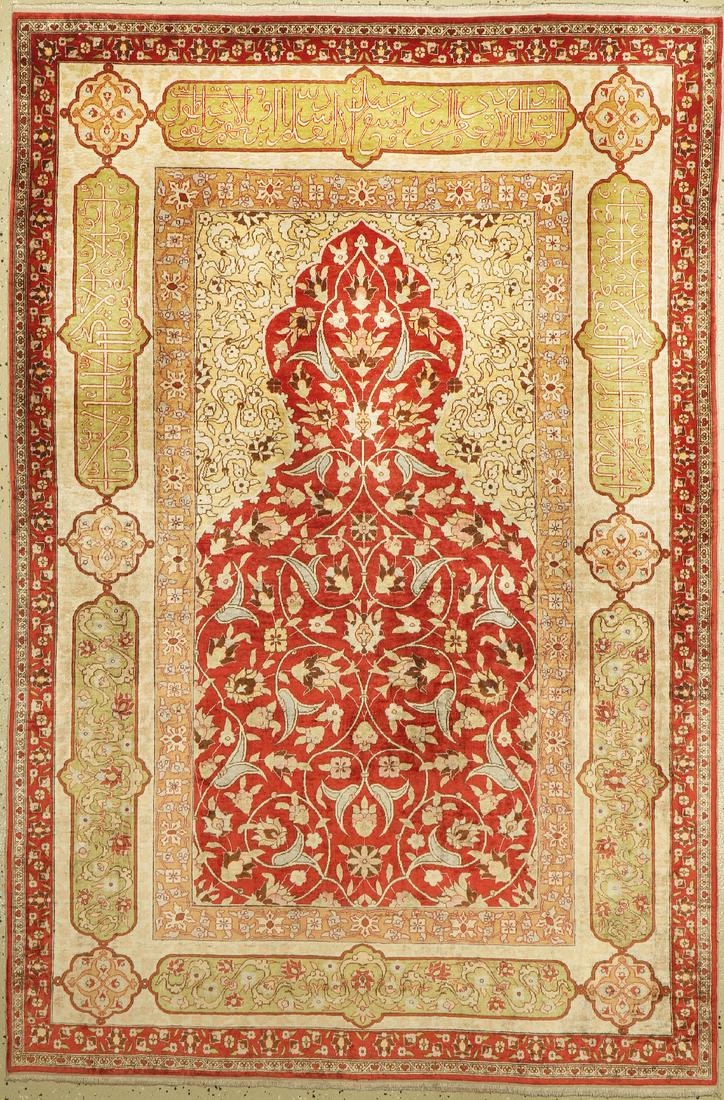 Old silk Hereke, Turkey, around 1920/1930, pure natural (1 of 6)