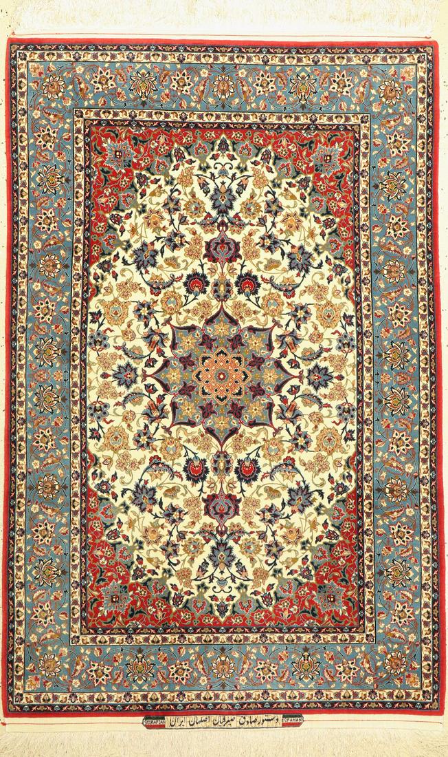 Fine signed Isfahan Seirafian old, Central Persia (1 of 6)