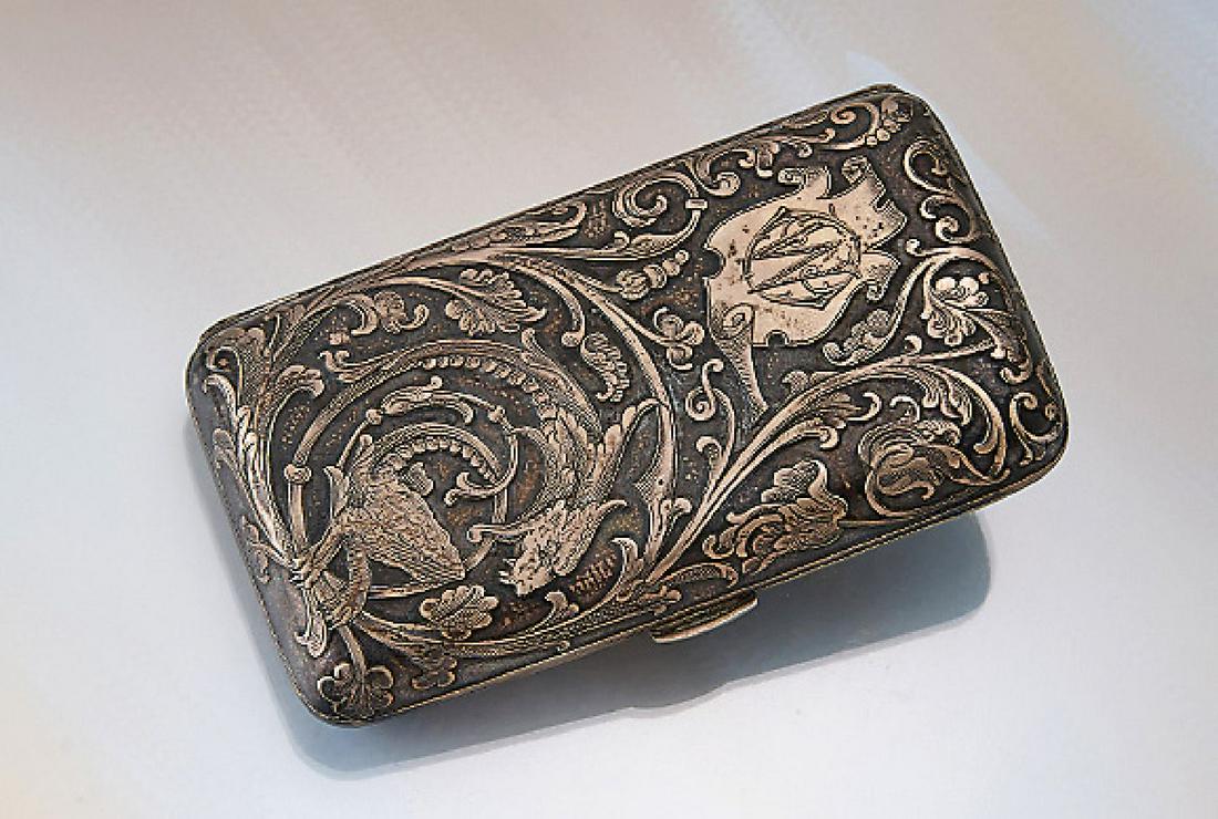 Silver cigarette case, probably Russia approx.1900 (1 of 1)