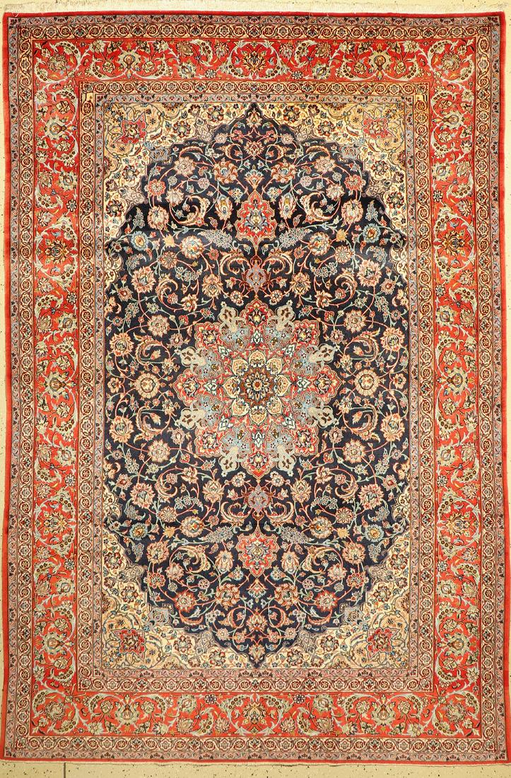 Isfahan fine, Persia, approx. 60 years, wool on silk (1 of 1)
