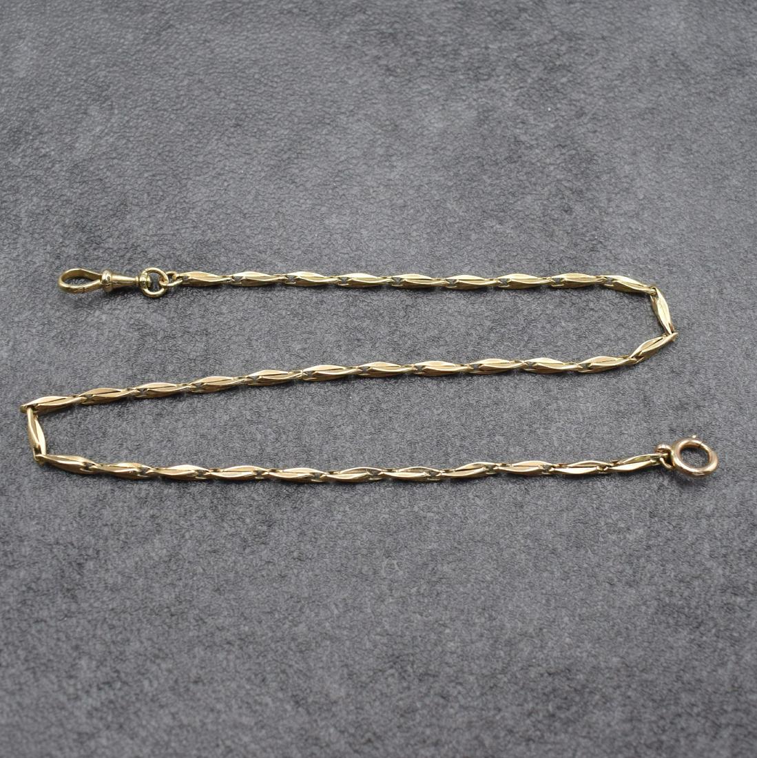 14k pink gold pocket watch with spring ring & snap link (1 of 4)