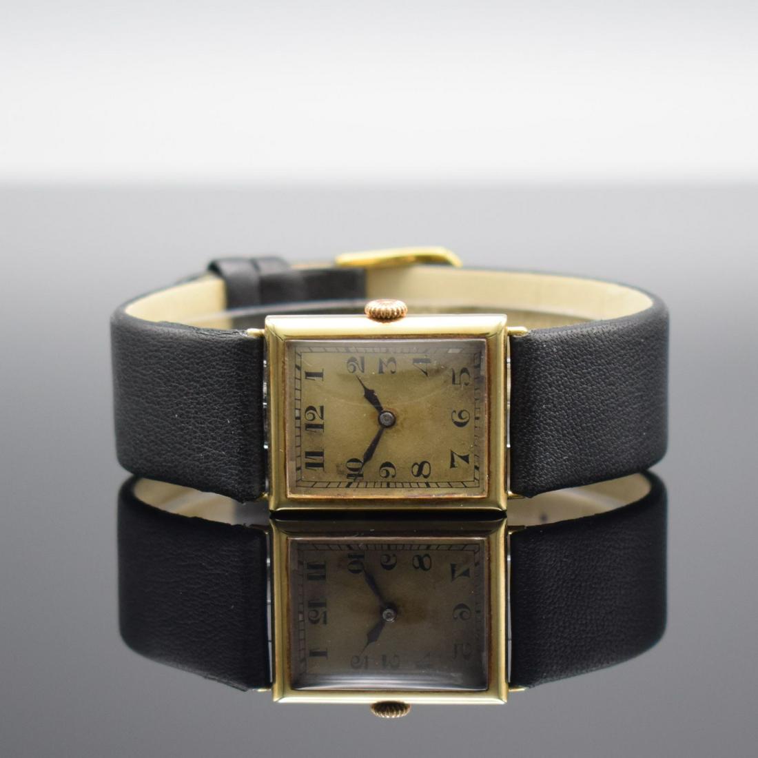 High grade 14k yellow gold rectangular wristwatch (1 of 7)