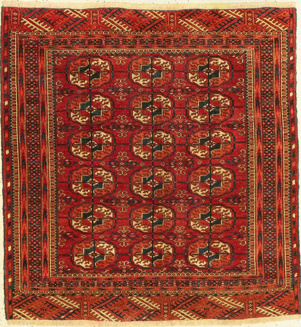 Tekke hearth rug, Turkmenistan, around 1920, wool on (1 of 1)