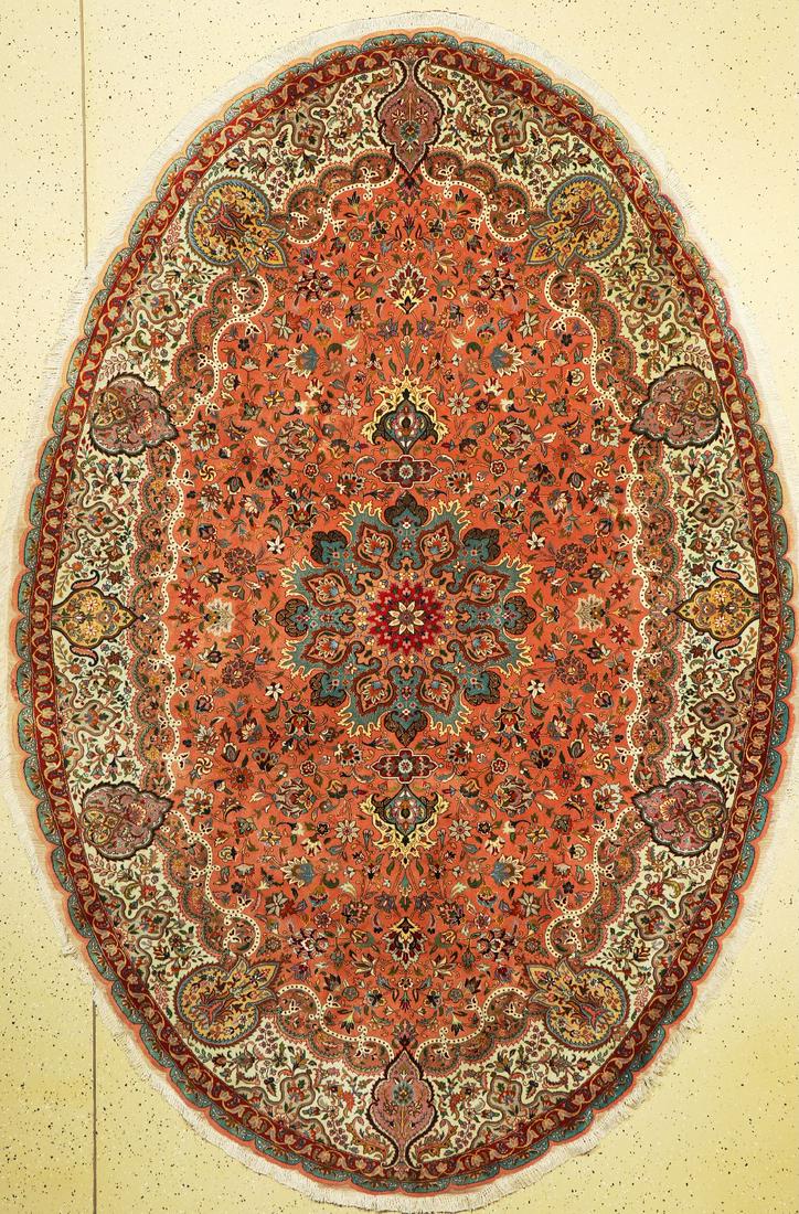 Tabriz fine oval, Persia, approx. 60 years, wool on (1 of 1)