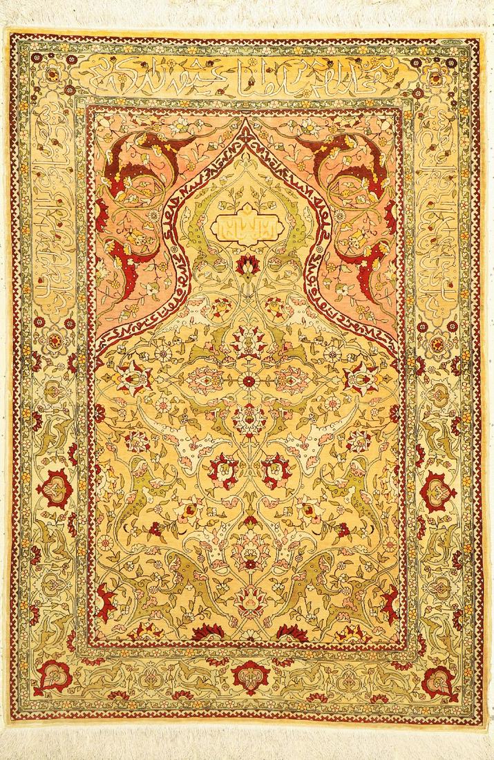 Hereke silk fine, signed, Turkey, approx. 50 years, pure (1 of 1)