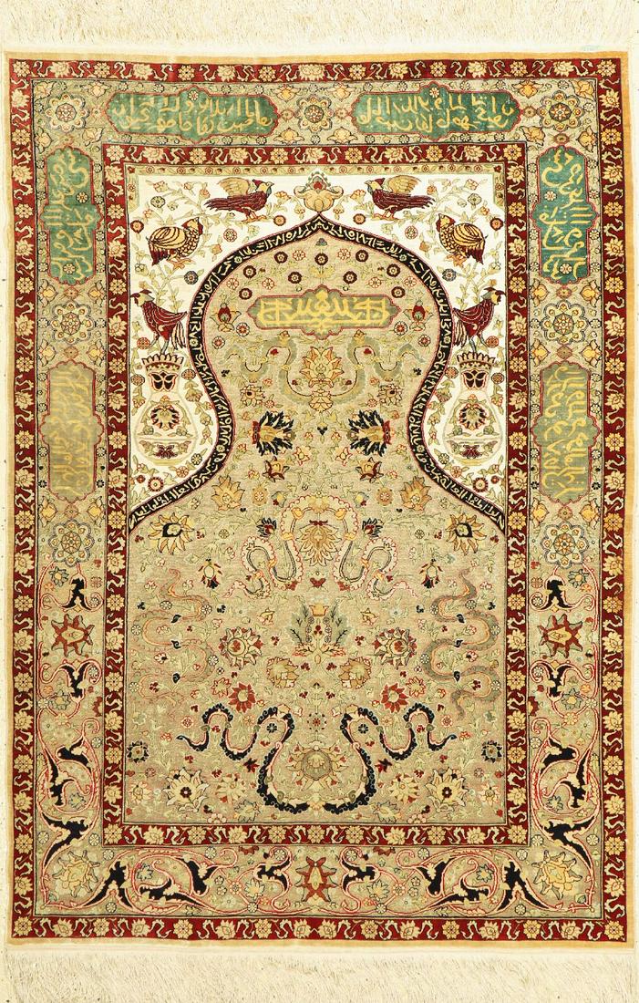 Fine silk Hereke, signed, Turkey, around 1960,pure natural (1 of 7)