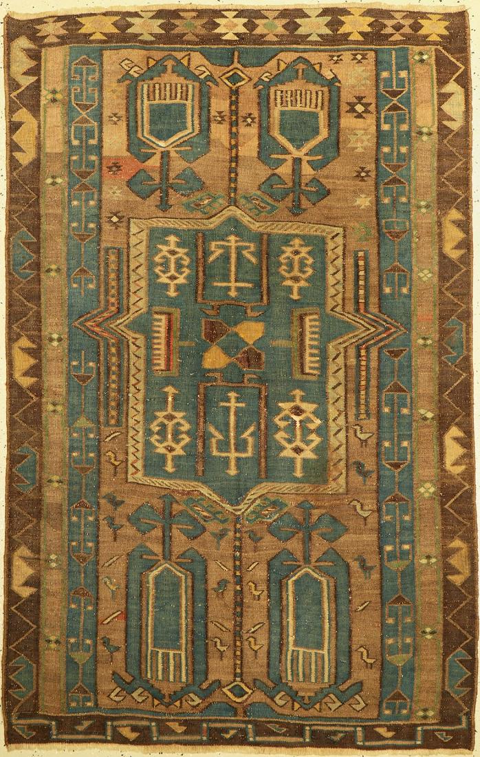 Antique Avar Kilim, Caucasus, 19th century, wool on: Antique Avar Kilim, Caucasus, 19th century, wool on wool, approx. 190 x 122 cm, condition:2-3. Antique, old and decorative collector rugs, carpets & textiles