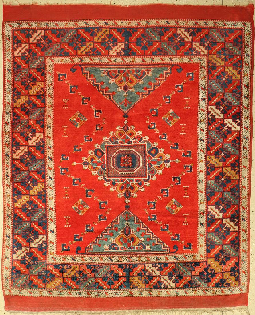 Antique Bergama, Turkey, around 1910, wool knotted on (1 of 1)