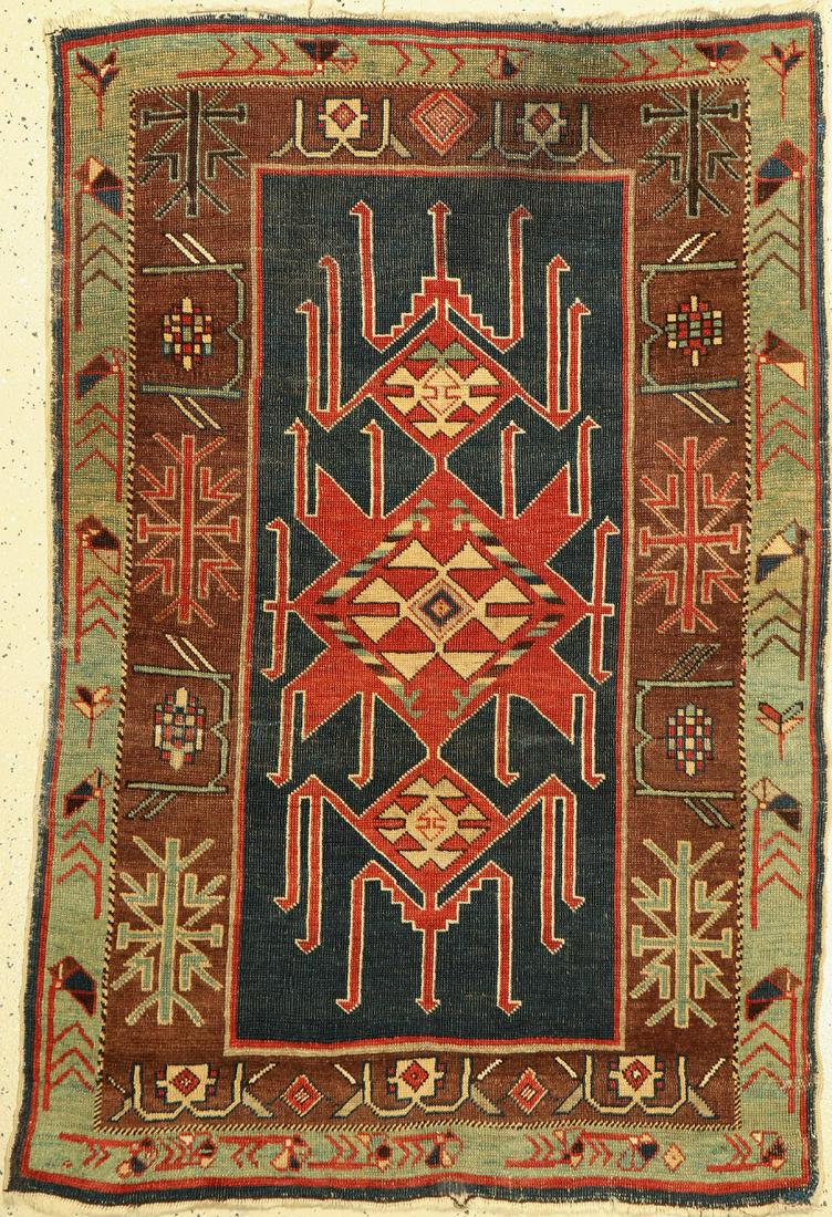 Avar Kazak antique, Dagestan, Caucasus, 19th century: Avar Kazak antique, Dagestan, Caucasus, 19th century, wool on wool, approx. 165 x 110 cm, condition: 3-4. Antique, old and decorative collector rugs, carpets & textiles
