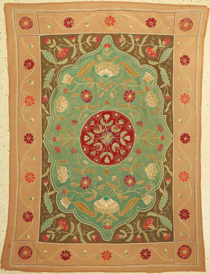 Rascht Suzani antique, Persia, around 1900, silk (1 of 1)