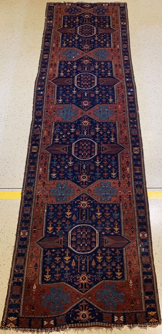 Antique Avar Kilim, Caucasus, 19th century, wool on: Antique Avar Kilim, Caucasus, 19th century, wool on wool, approx. 544 x 148 cm, condition:4-5. Antique, old and decorative collector rugs, carpets & textiles