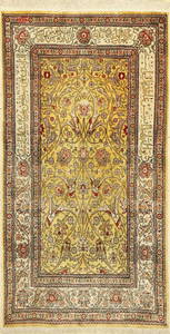 Hereke silk fine, Turkey, signed, around 1950,pure natural